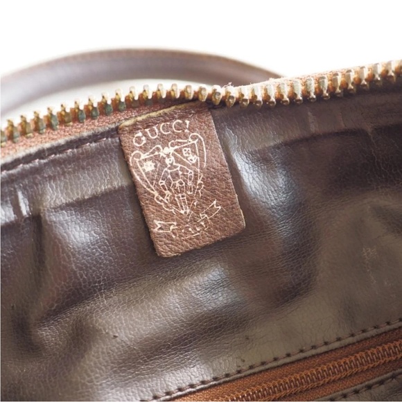 Gucci Beige and Brown Duffel Bag with Red and Green Stripe - Picture 7 of 10